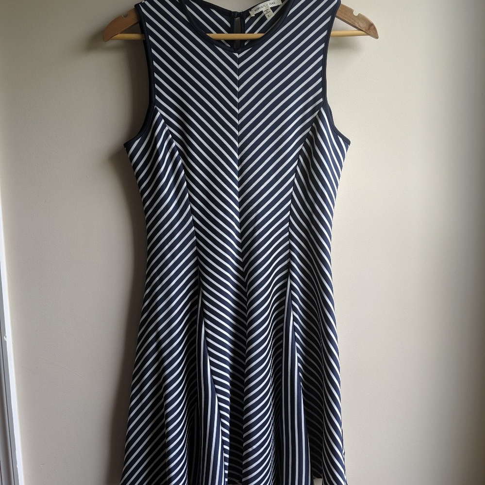 Sophia & Zeke Navy blue Chevron striped dress